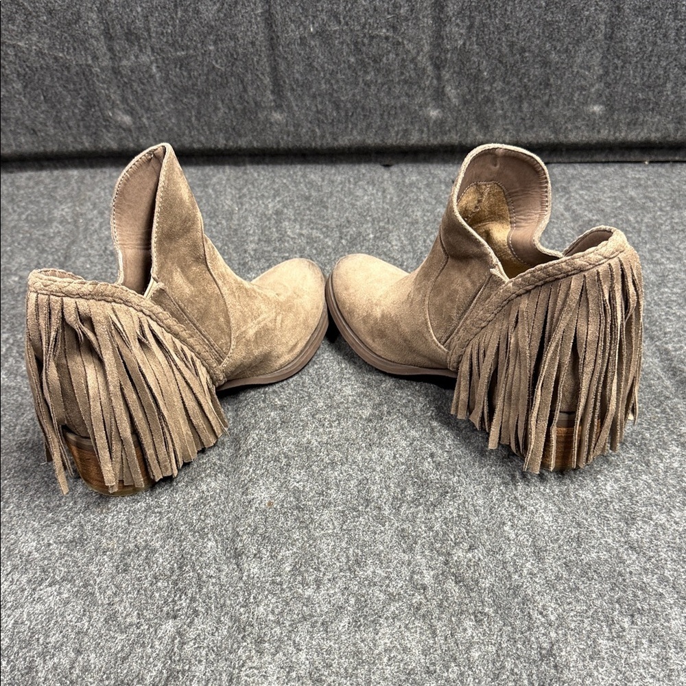 Not Rated Tan Fringe Ankle Booties - Picture 7 of 9